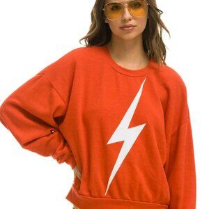 Aviator Nation BOLT Red and White Crewneck size XL